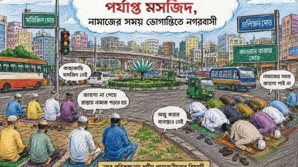 ঢাকার প্রধান মোড়গুলোতে নেই পর্যাপ্ত মসজিদ, নামাজের সময় ভোগান্তিতে নগরবাসী